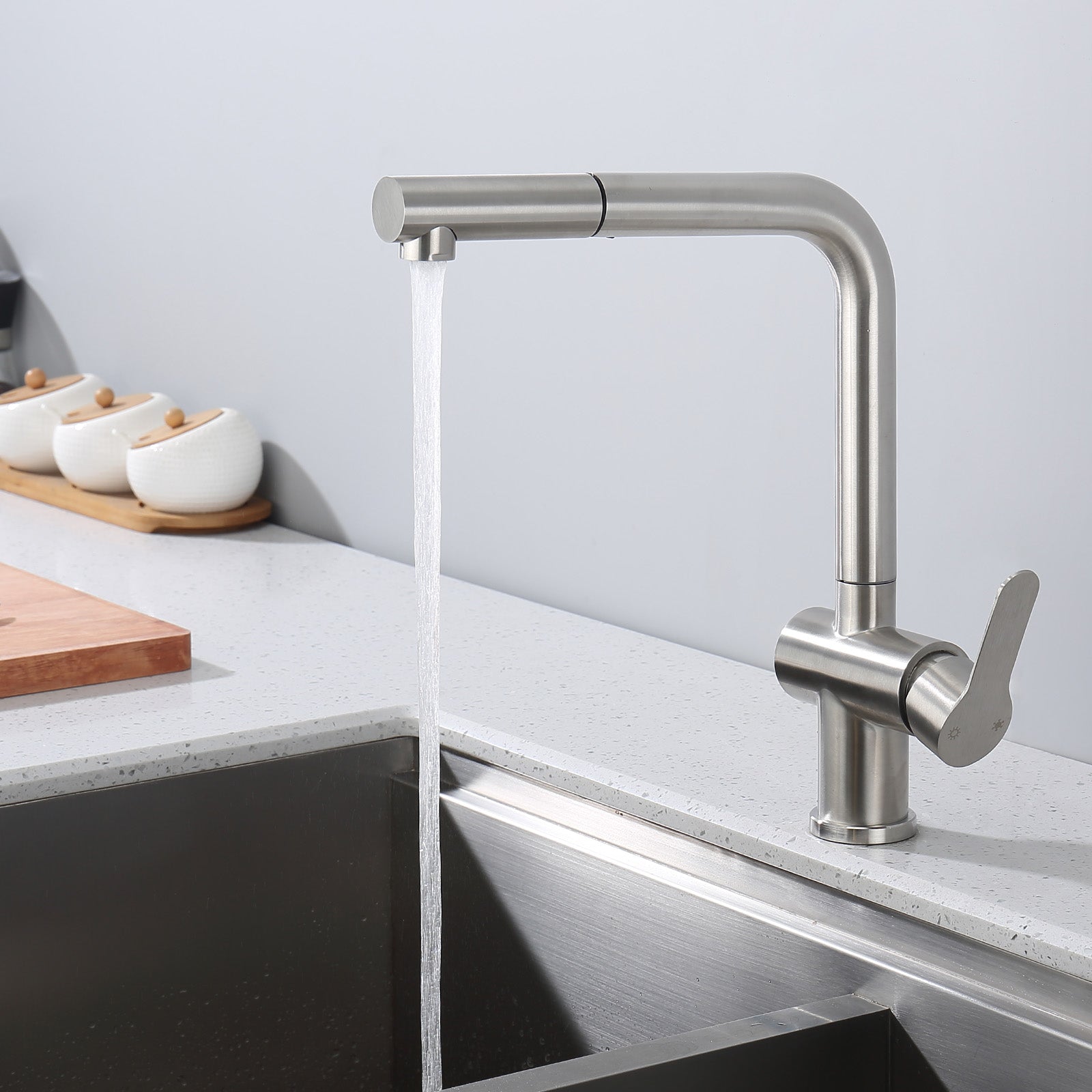 360 ° Swivel Homelody Kitchen Faucet with Extractable Shower Mixer