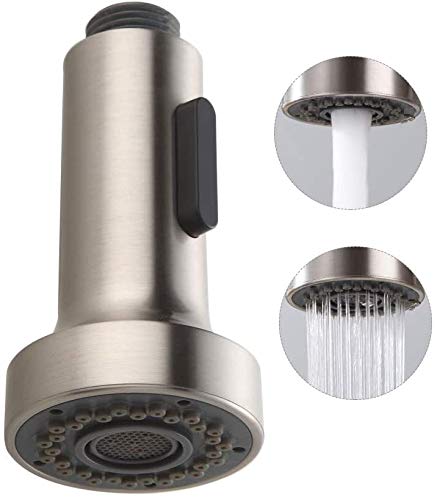 HOMELODY Pull Down Faucet Replacement Head, 2 Functions Kitchen Faucet Sprayer Head, G 1/2 Pull Out Spray Head for Kitchen Faucet, Brushed Nickel Kitchen Sink Faucet Head