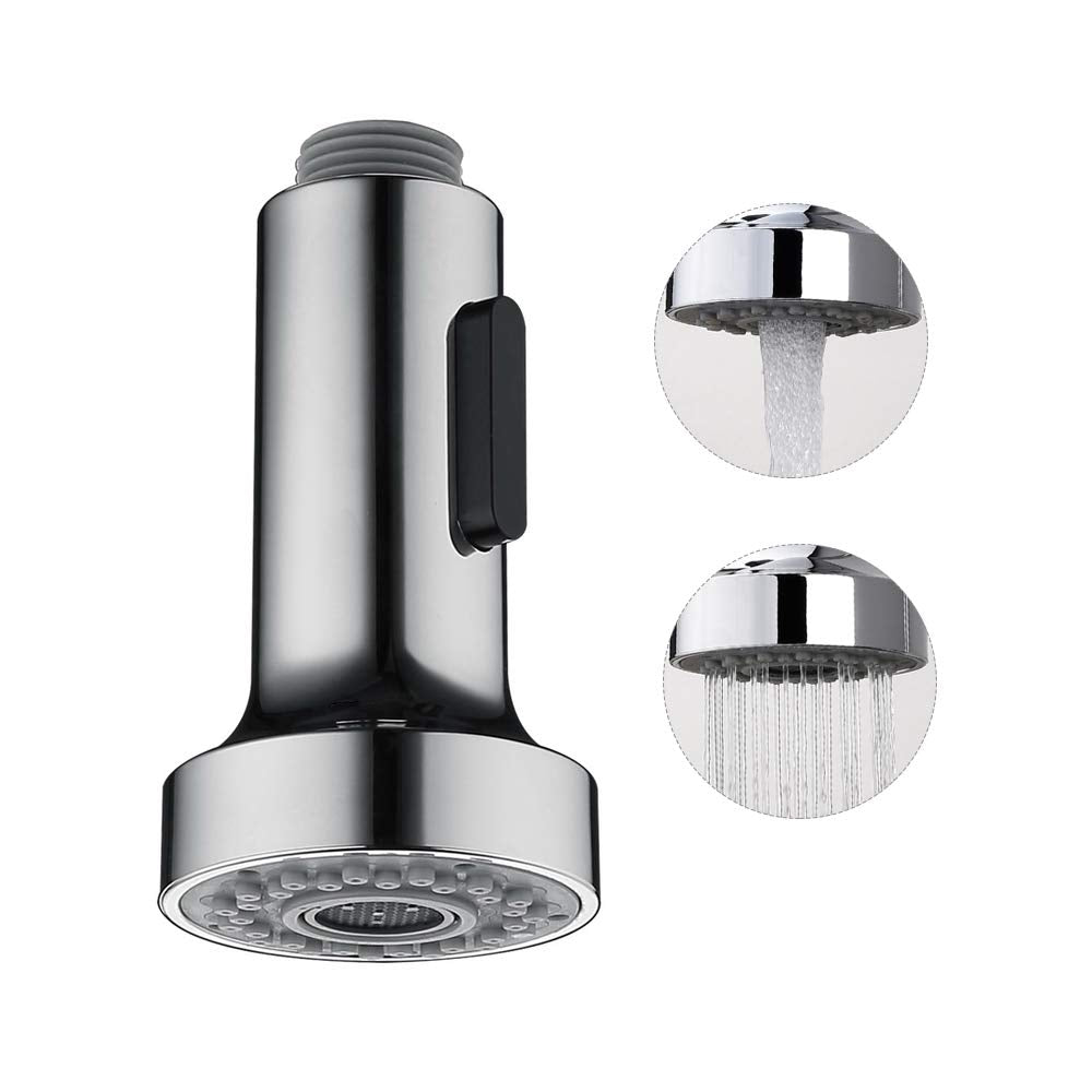 HOMELODY Pull Down Faucet Replacement Head, 2 Functions Kitchen Faucet Sprayer Head, G 1/2 Pull Out Spray Head for Kitchen Faucet, Chrome Kitchen Sink Faucet Head