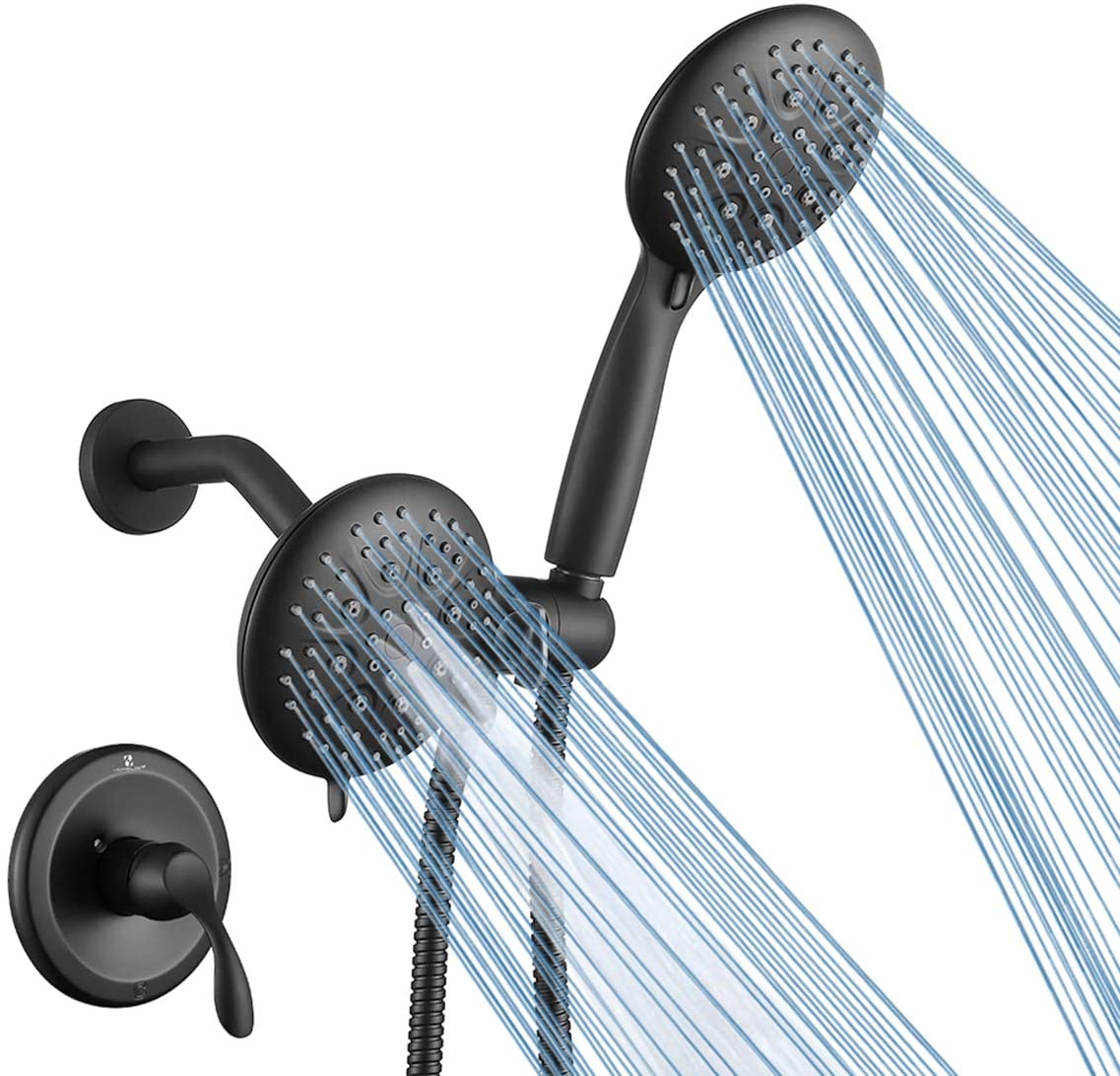 HOMELODY Matte Black High Pressure Shower System Kit With Valve – Homelody